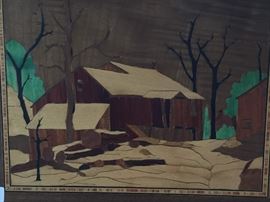 One of several inlaid wood photos 