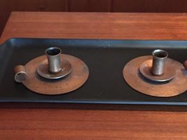 ET Fish copper candlesticks 