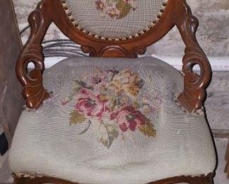 Needlepoint Cushioned Chair