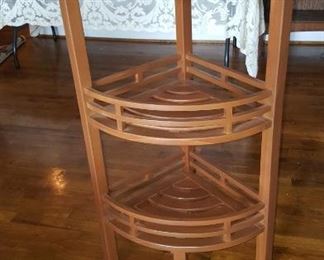 Teak Corner Shelf