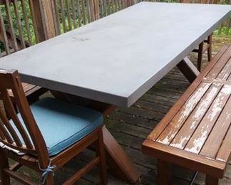 Cement Topped Picnic Table & Benches