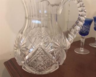 Cut glass pitcher