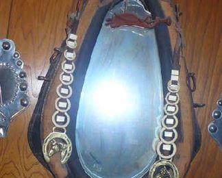 HORSE COLLER MIRROR FROM THE FARM   WITH SPREDERS AND BIT 