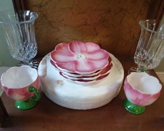 Vintage porcelain teleflorTulip cup and saucers set