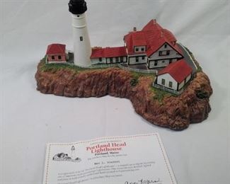 Portland Head Lighthouse Danbury Mint porcelain sculpture. Working lights    https://ctbids.com/#!/description/share/152069