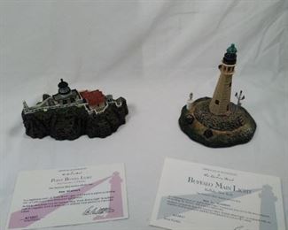 Danbury Mint porcelain Lighthouse sculptures . Point Bonita light and buffalo main light   https://ctbids.com/#!/description/share/152070