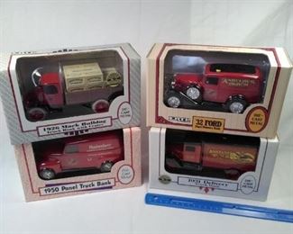 lot of 4 Ertl diecast coinnet bank trucks including Anheuser-Busch Budweiser     https://ctbids.com/#!/description/share/152075