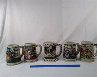 lot of 5 collector Budweiser steins . Luck of the Irish theme         https://ctbids.com/#!/description/share/152101