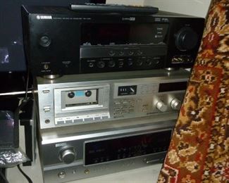 Yamaha Receiver, Pioneer Tape Deck, Denon Receiver