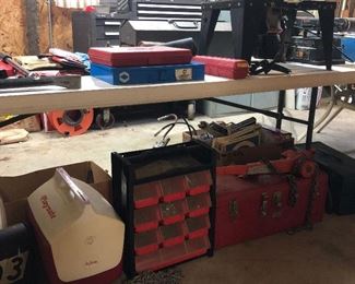 Tool Boxes, Etc under the Table
