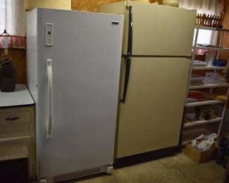 Refrigerator and Freezer in great working condition a plus for any garage!