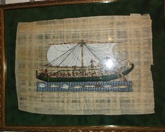 Ship painted on parchment