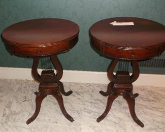 Pair of lyre base tables