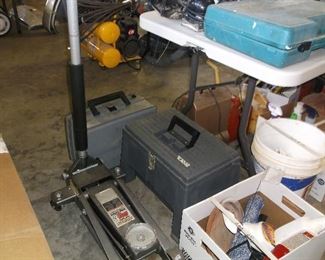Floor jack and tool boxes
