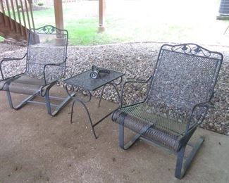 PATIO CHAIRS AND TABLE