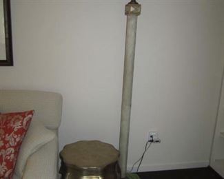 SIDE TABLE AND TORCHIERE LAMP