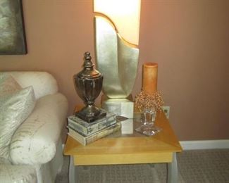 END TABLE AND TALL LAMP