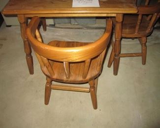 CHILD'S TABLE AND 2 CHAIRS