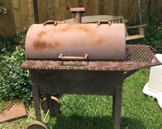 Handmade Iron Barbecue Pit on Wheels for Convenience