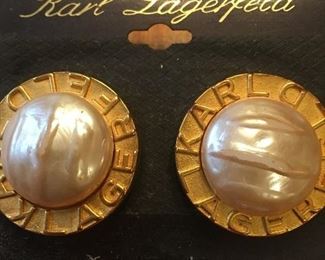 Vintage Karl Lagerfeld Clip On Earrings
