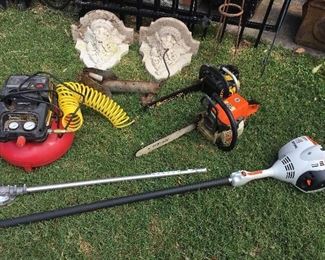 Still HT 56C Weedeater with
Attachments
Still 025 Chainsaw
Mac 160C Chainsaw
Pancake Compressor
Much More!!!!