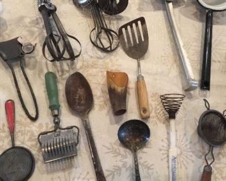 Large Collection Of Very Old Kitchen Utensils