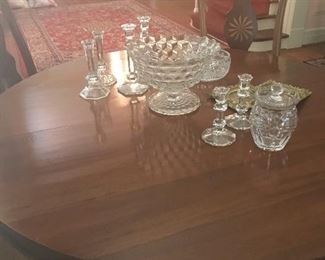 Fostoria Americana punch bowl and other crystal pieces