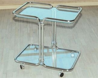 10. Glass and Chrome Two Tier Serving Cart