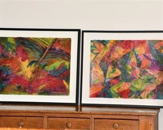 21. Pair of Framed Acrylics by Artis Frances Geiger American