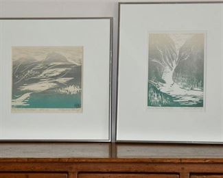 22. Pair of Wood Cuts by Anne Meredith Barry Canadian