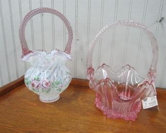 Fenton glass baskets