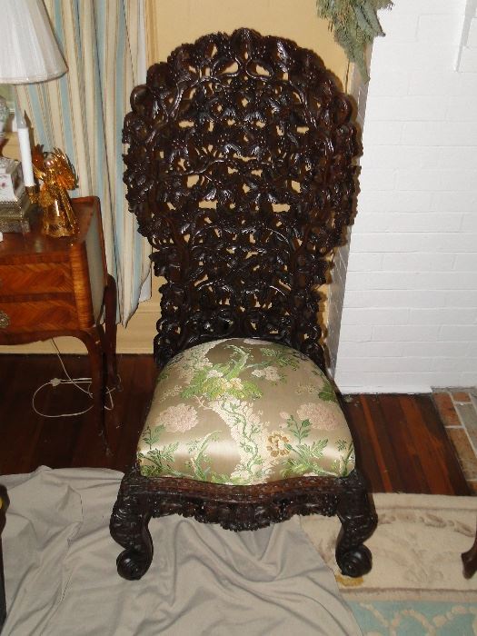 Jacobean slipper chair $300
