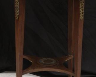 LOT #5009 - FRENCH EMPIRE MAHOGANY MARBLE TOP TABLE, 19TH C.