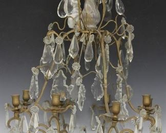 LOT #5019 - VINTAGE FRENCH CRYSTAL HANGING CHANDELIER