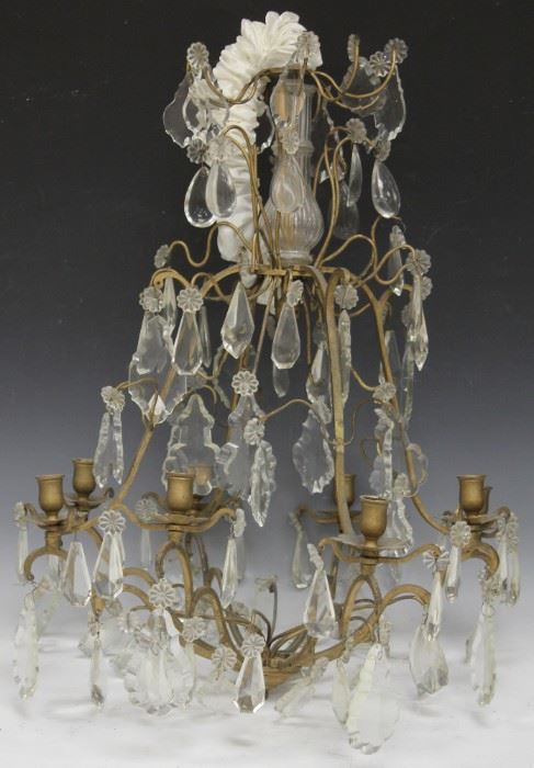 LOT #5019 - VINTAGE FRENCH CRYSTAL HANGING CHANDELIER