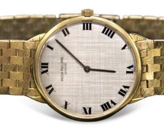 LOT #5044 - PATEK PHILIPPE GENEVE 18KT GOLD MEN'S WRISTWATCH