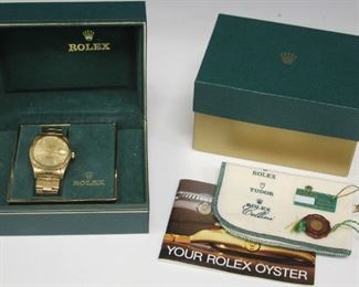 LOT #5047 - MEN'S 14KT GOLD ROLEX, OYSTER PERPETUAL DATE