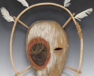 LOT #5192 - EARLY YUP'IK CARVED MASK, 14 1/2" H