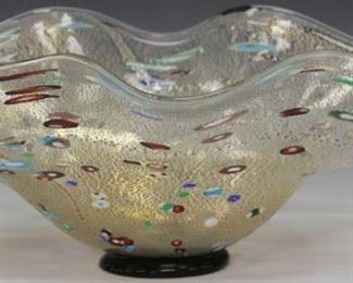 LOT #5244 - MURANO ART GLASS BOWL, 22" L