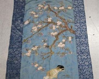 LOT #5279 - CHINESE SILK WOVEN TAPESTRY W/ BLOSSOM MOTIF