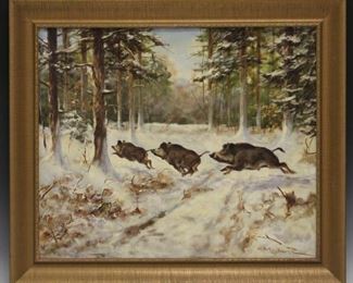 LOT #5275 - GEORGE MAJEWICZ (1897-1973), OIL ON BOARD