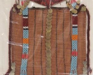 LOT #5292 - TIBETAN WOVEN BEADED TAPESTRY W/ COINS