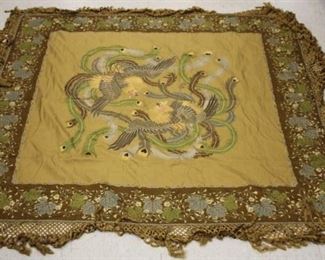 LOT #5294 - 19TH C. JAPANESE SILK WOVEN TAPESTRY