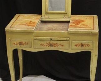LOT #5353 - FRENCH 19TH C. PAINTED MIRRORED VANITY TABLE