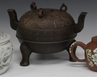 LOT #5389 - LOT OF (3) CHINESE POTTERY, CENSER