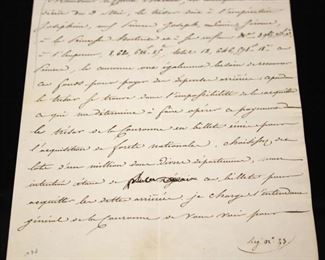 LOT #5442 - NAPOLEAN SECRETARY LETTER TO MOLLIEN, 1815