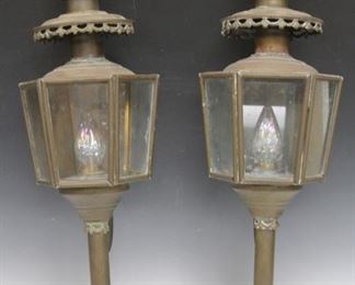 LOT #5459 - PAIR OF VINTAGE BRASS WALL SCONCES