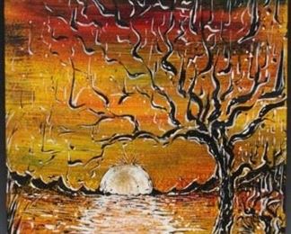 LOT#5478 - GEOFFREY CHANDLER, UNFRAMED PAINTING ON BOARD