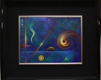 LOT #5514 - GEOFFREY CHANDLER, ACRYLIC ON BURNISHED METAL