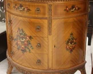 LOT #5561 - FRENCH STYLE PAINTED HALF COMMODE, 1900'S
